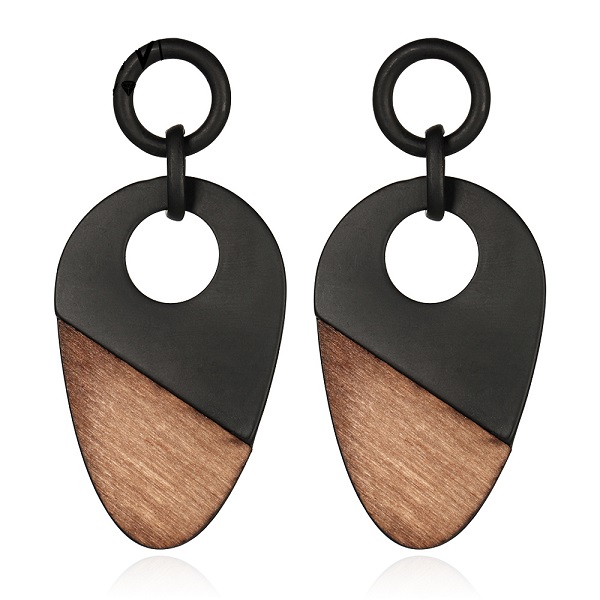 aretes de madera etnicos