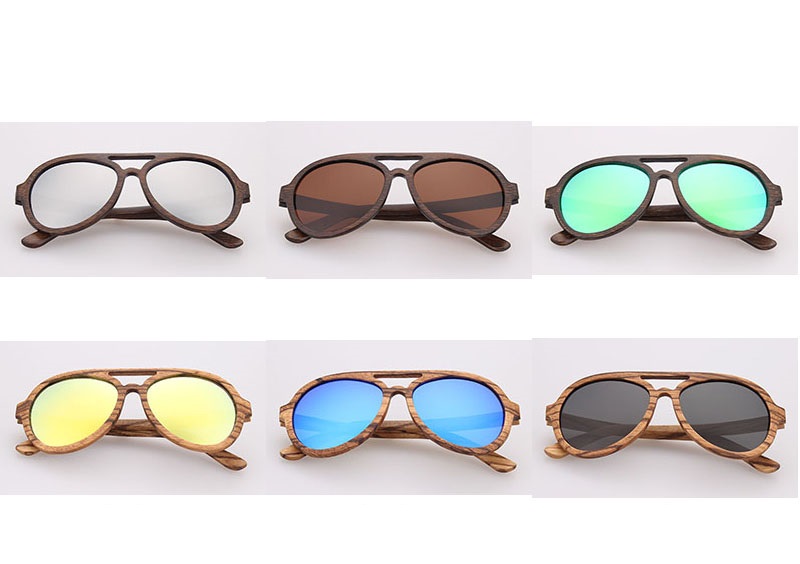 gafas de madera de colores
