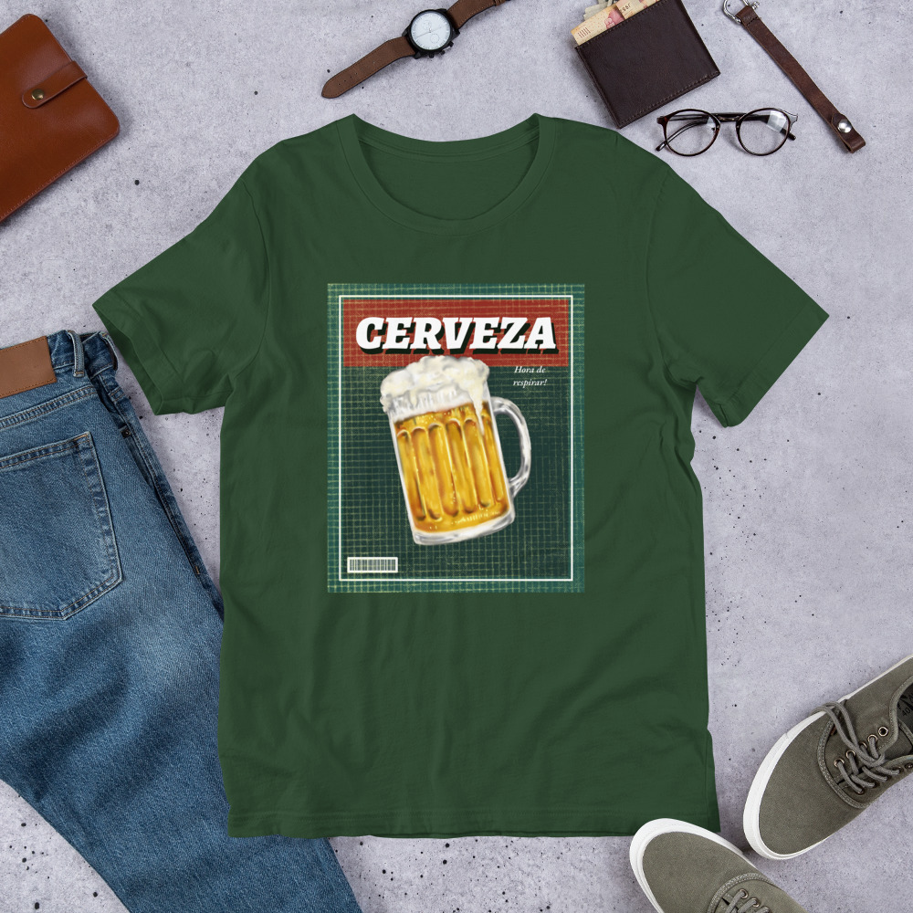 camiseta vintage con cerveza